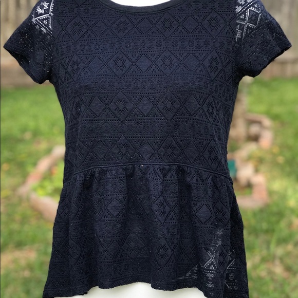 Abercrombie Kids Navy Blue Top Sz 13/14 - Picture 4 of 6